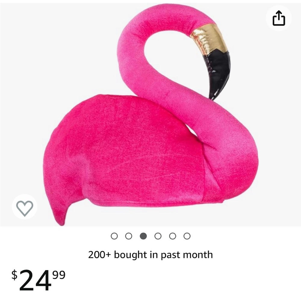 Two flamingo hats. Two tutu's.